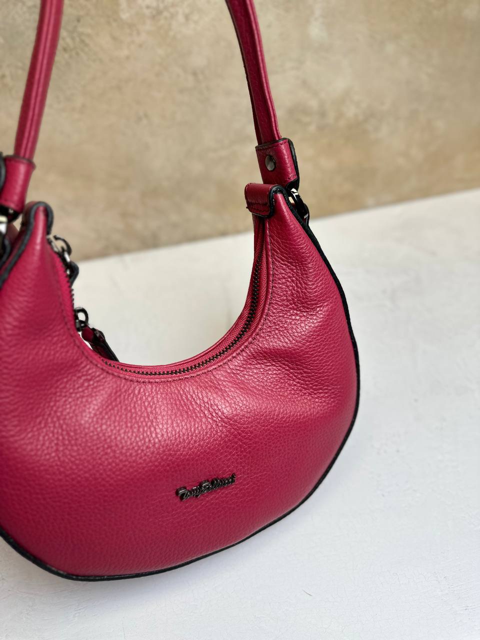 Moonlight Chic – Genuine Pebbled Leather Bag by Tony Bellucci