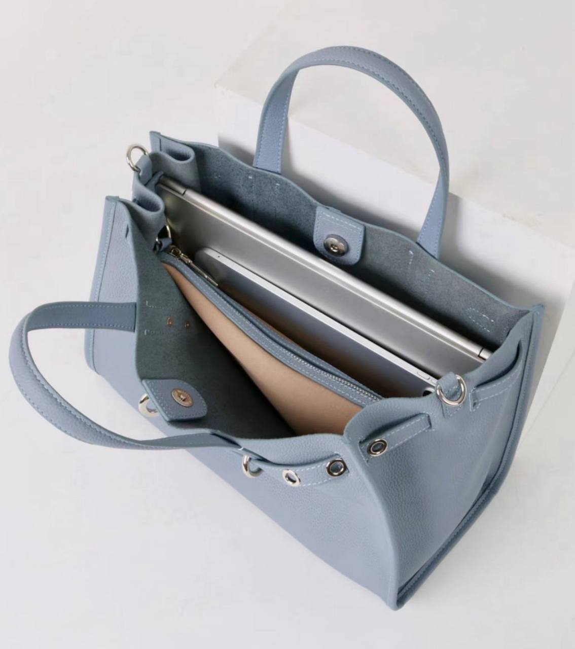 ALTANAI — genuine leather tote bag with a long adjustable strap