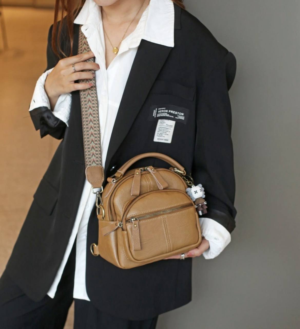 Stylish eco-leather backpack bag 👜✨