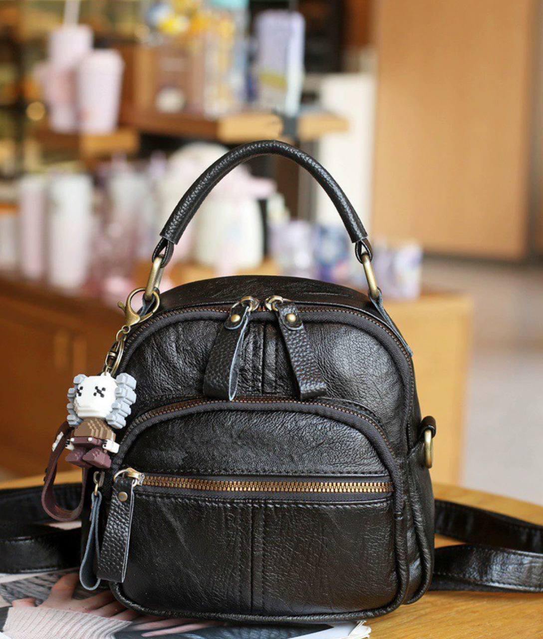 Stylish eco-leather backpack bag 👜✨