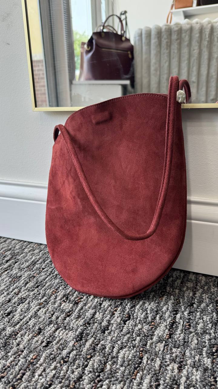 “Suede Chic” – Compact Natural Suede Shopper