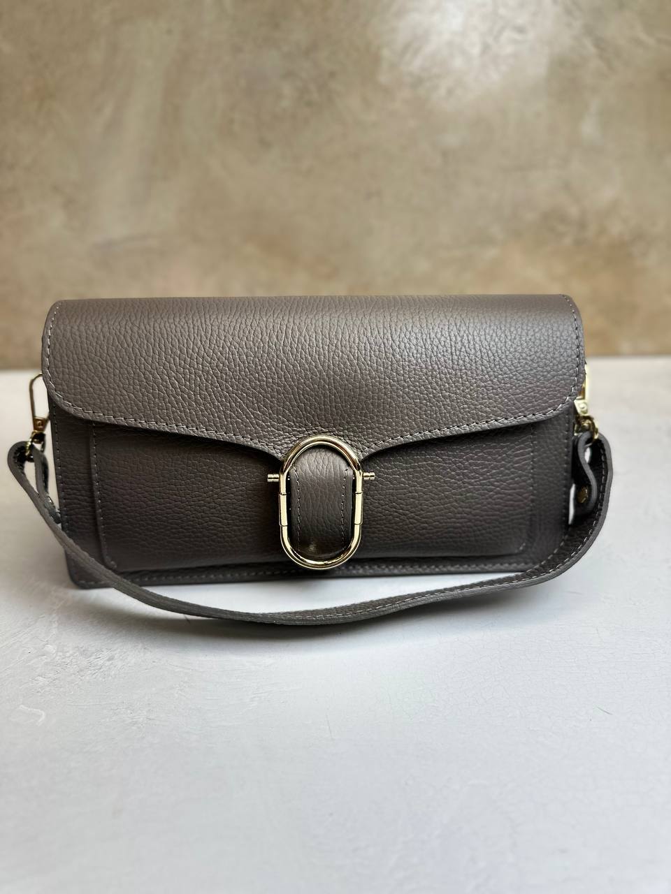 Elegance Collection – Women's Genuine Leather Clutch Bag with Buckle