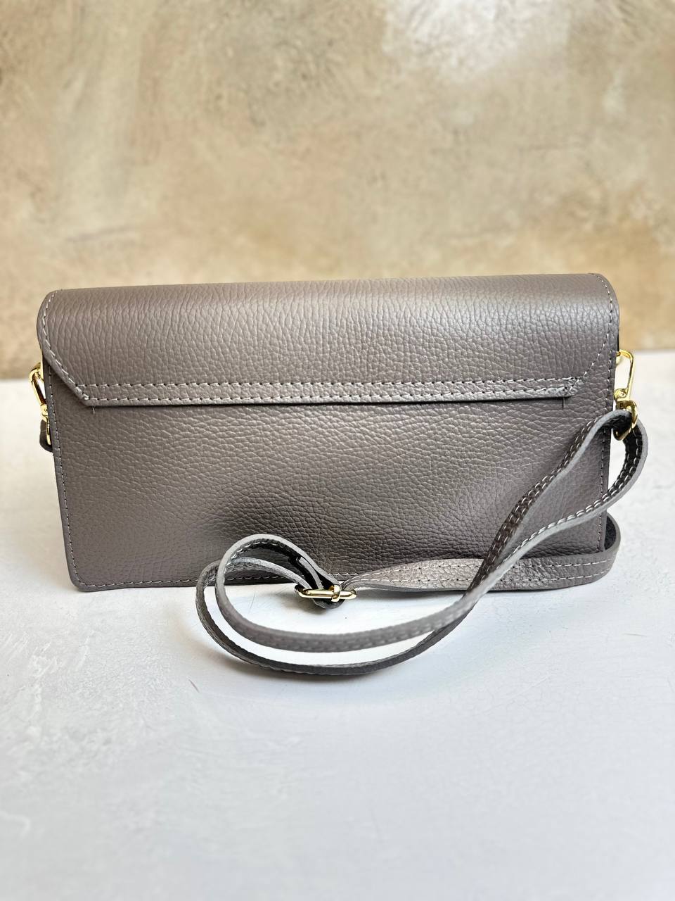 Elegance Collection – Women's Genuine Leather Clutch Bag with Buckle