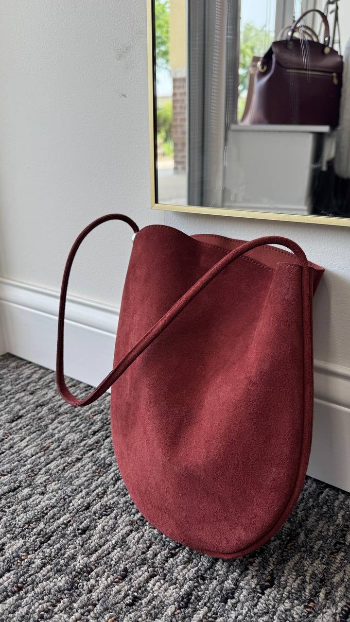 “Suede Chic” – Compact Natural Suede Shopper