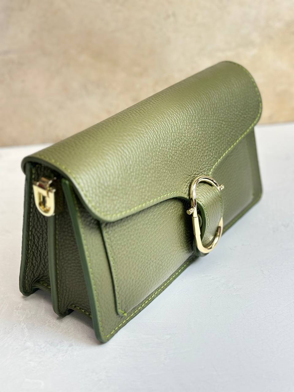 Elegance Collection – Women's Genuine Leather Clutch Bag with Buckle