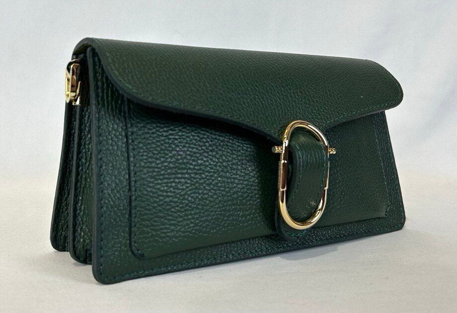 Elegance Collection – Women's Genuine Leather Clutch Bag with Buckle