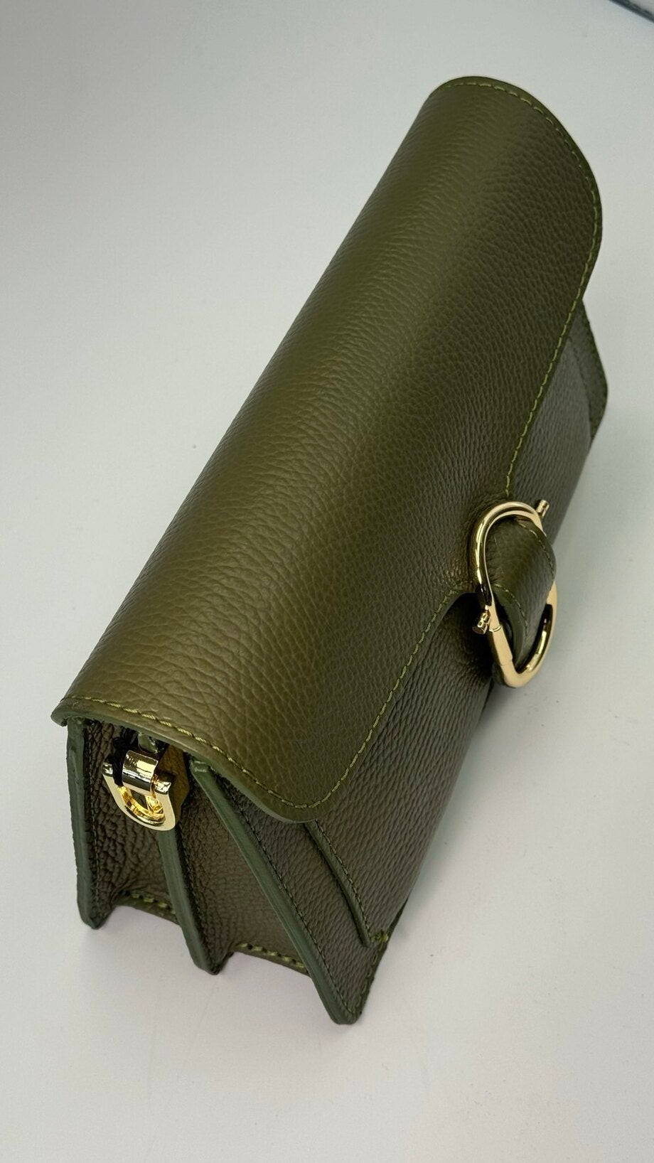 Elegance Collection – Women's Genuine Leather Clutch Bag with Buckle