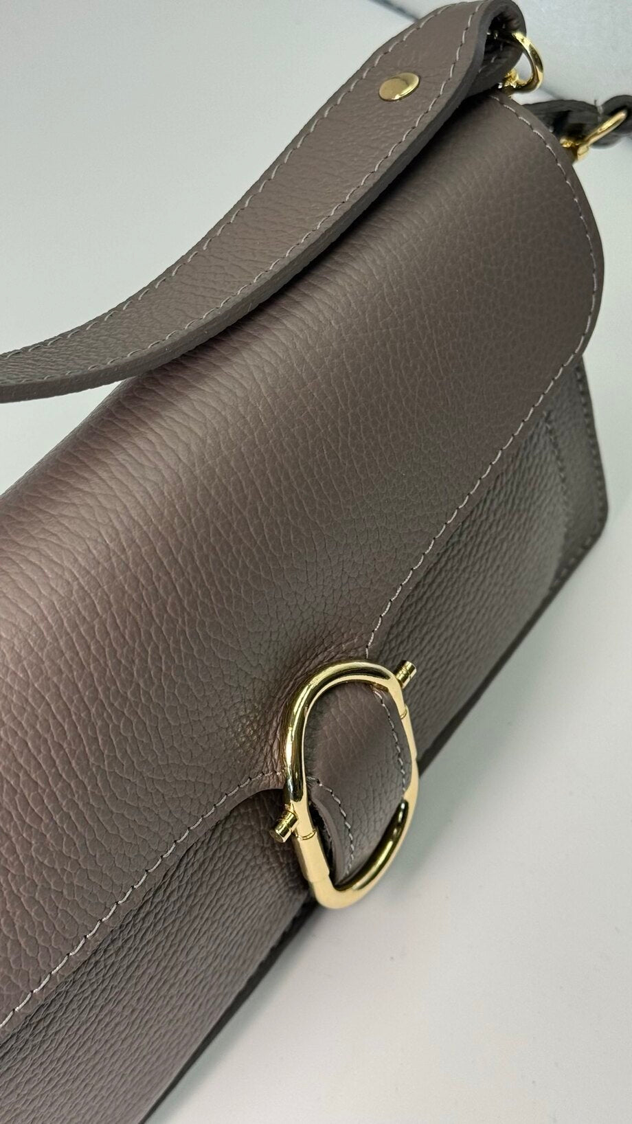 Elegance Collection – Women's Genuine Leather Clutch Bag with Buckle