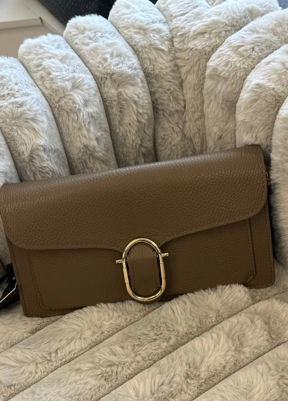 Elegance Collection – Women's Genuine Leather Clutch Bag with Buckle