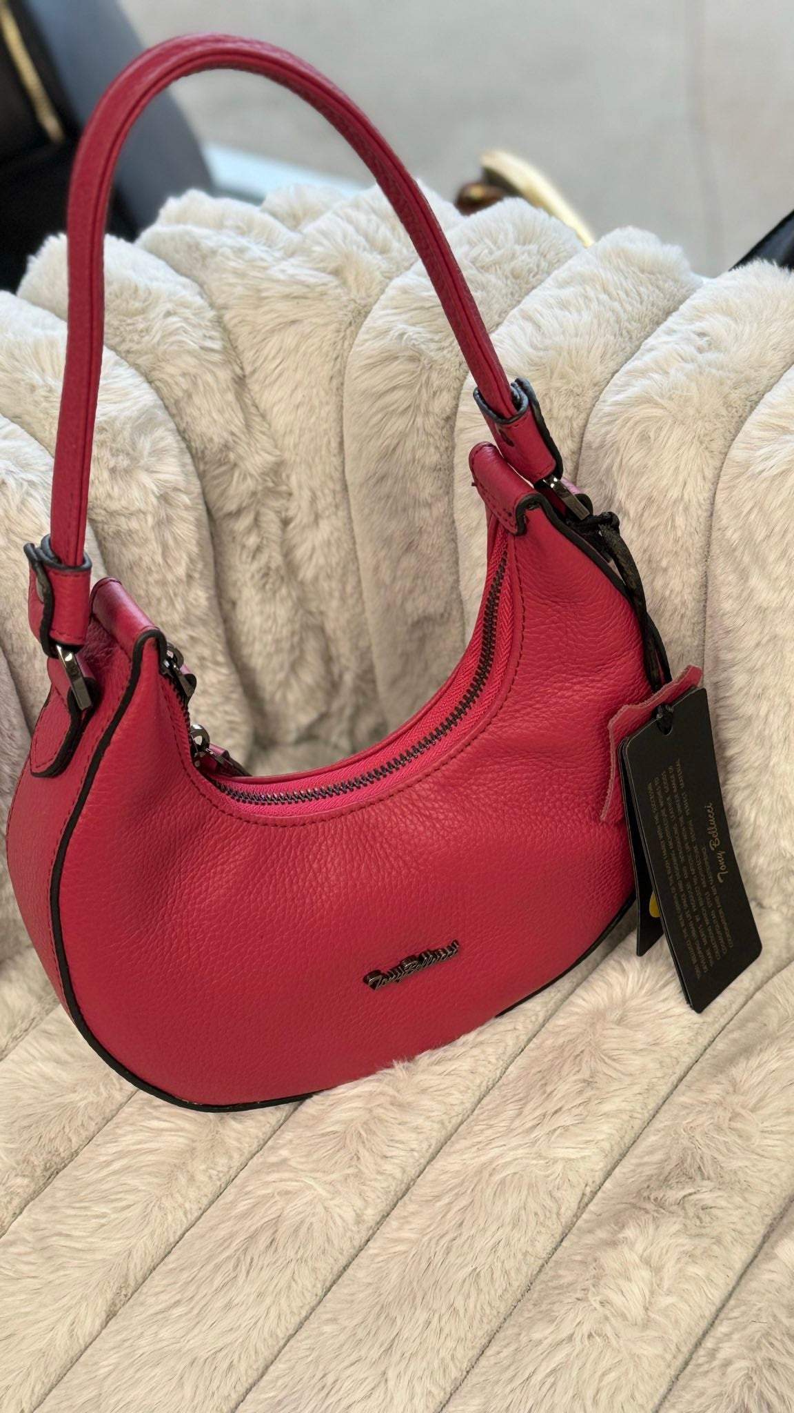Moonlight Chic – Genuine Pebbled Leather Bag by Tony Bellucci