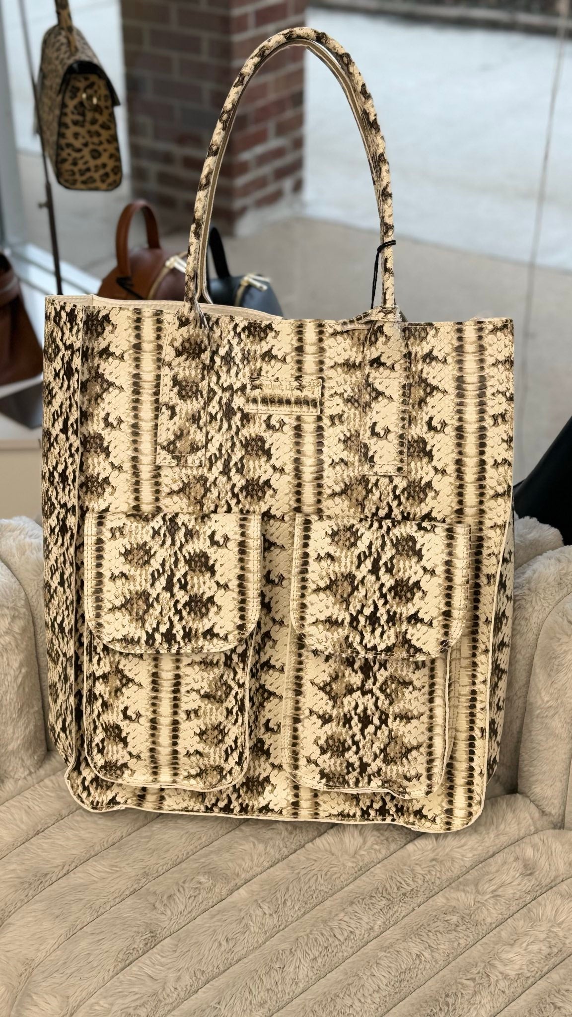 Python Artisano Genuine Leather Shopper