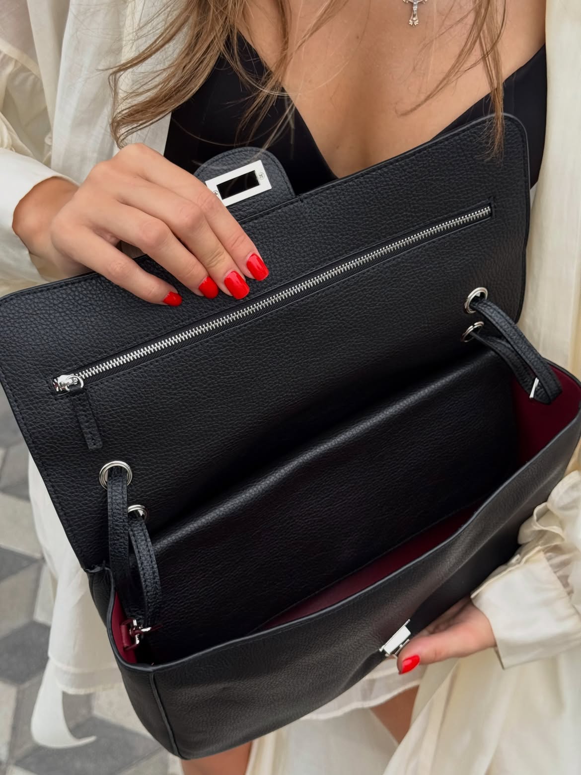 Classic Duo — Genuine Leather Shoulder Bag
