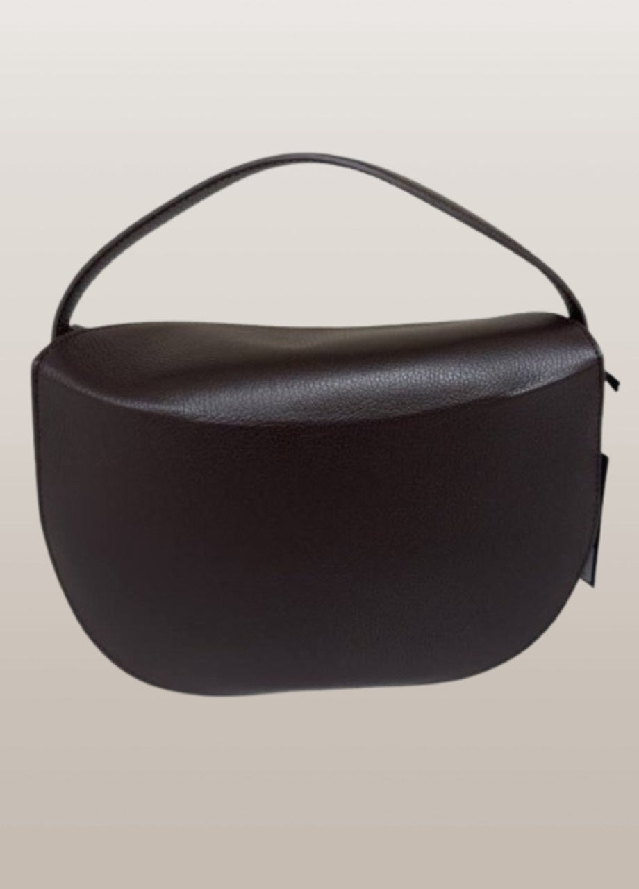 Small Italian Leather Bag with Two Straps and Hidden Magnet