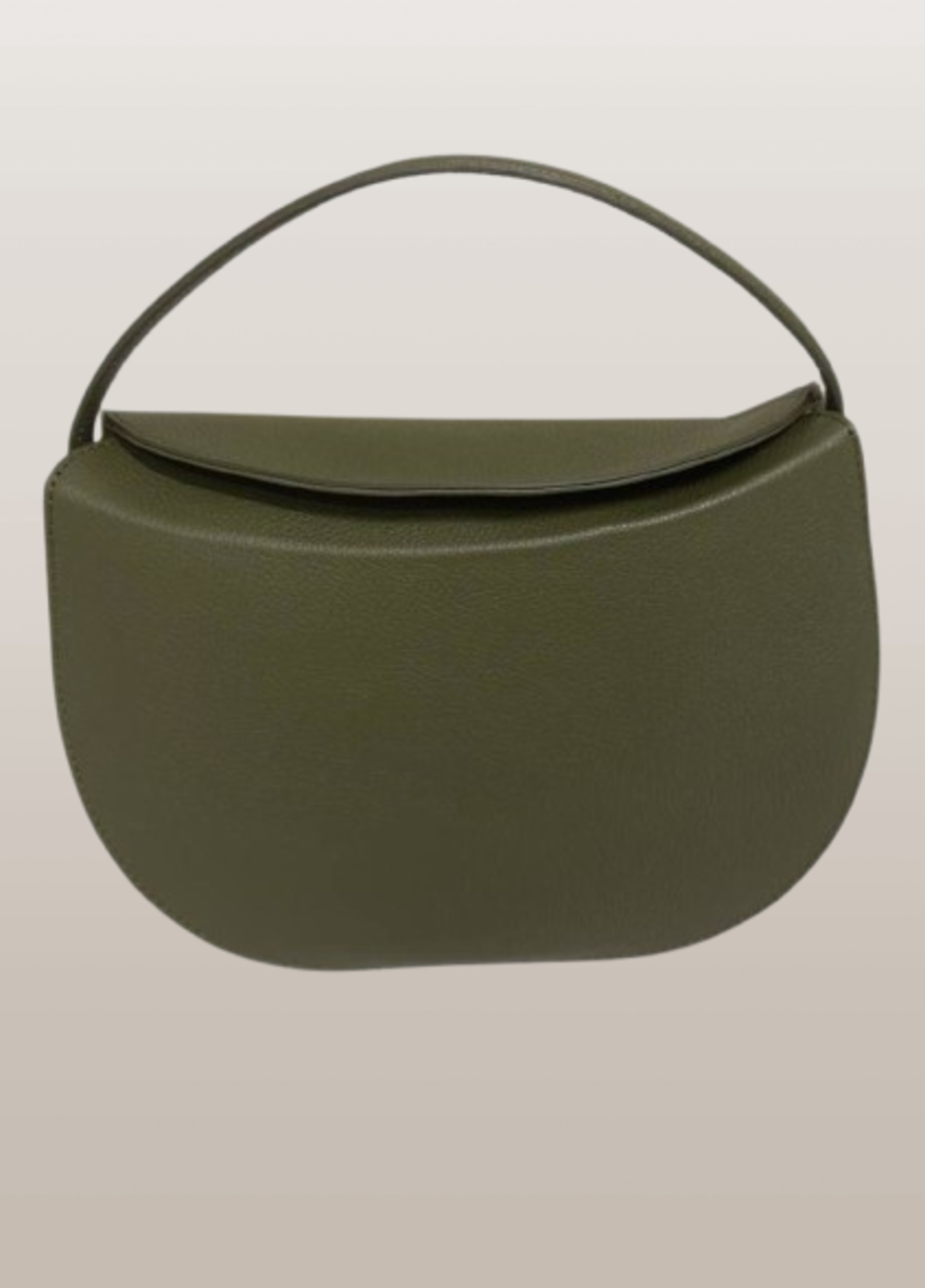 Small Italian Leather Bag with Two Straps and Hidden Magnet