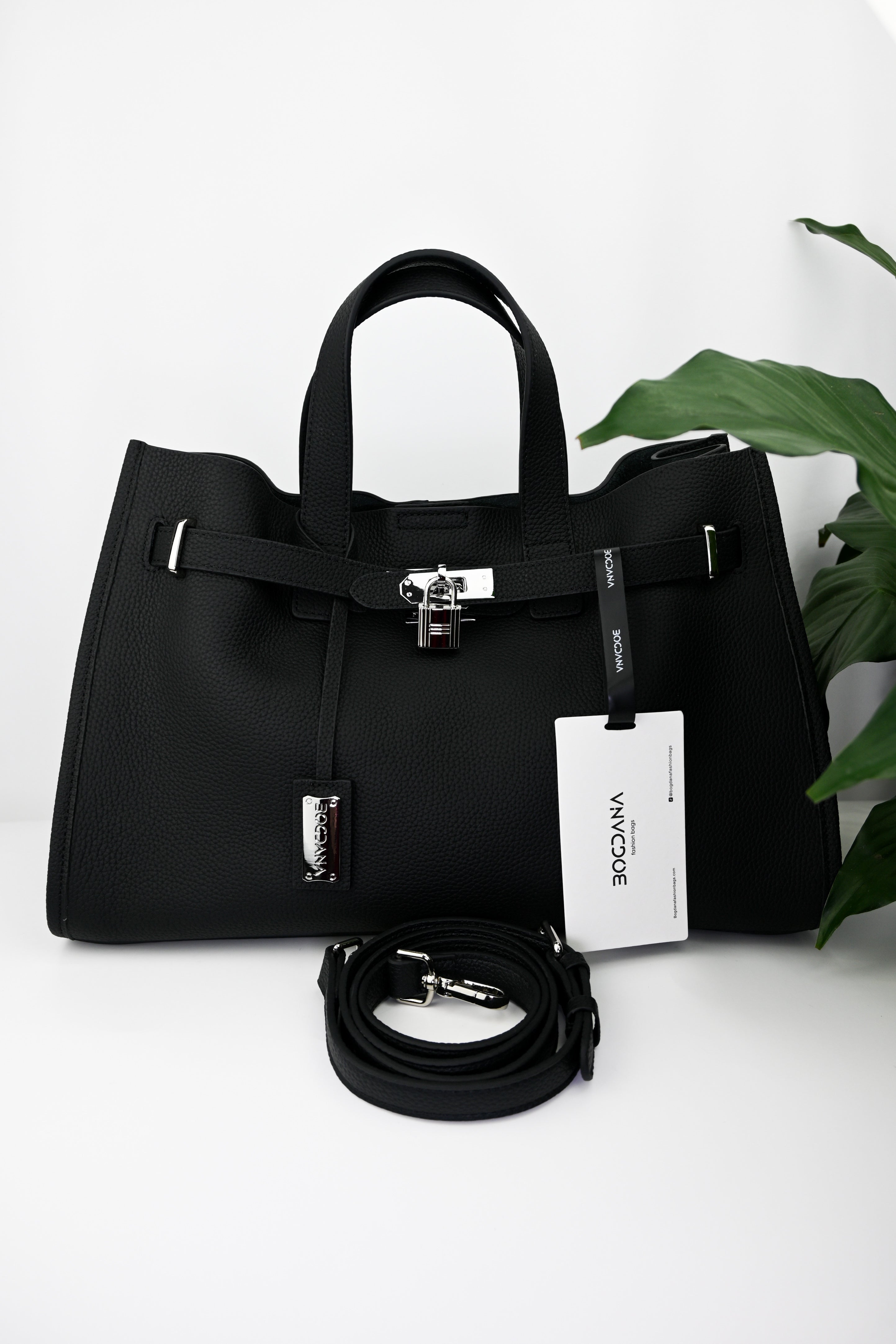 Bogdana Urban Luxe — Genuine Leather Power Tote with Silver-Tone Hardware – Women’s Shoulder Bag