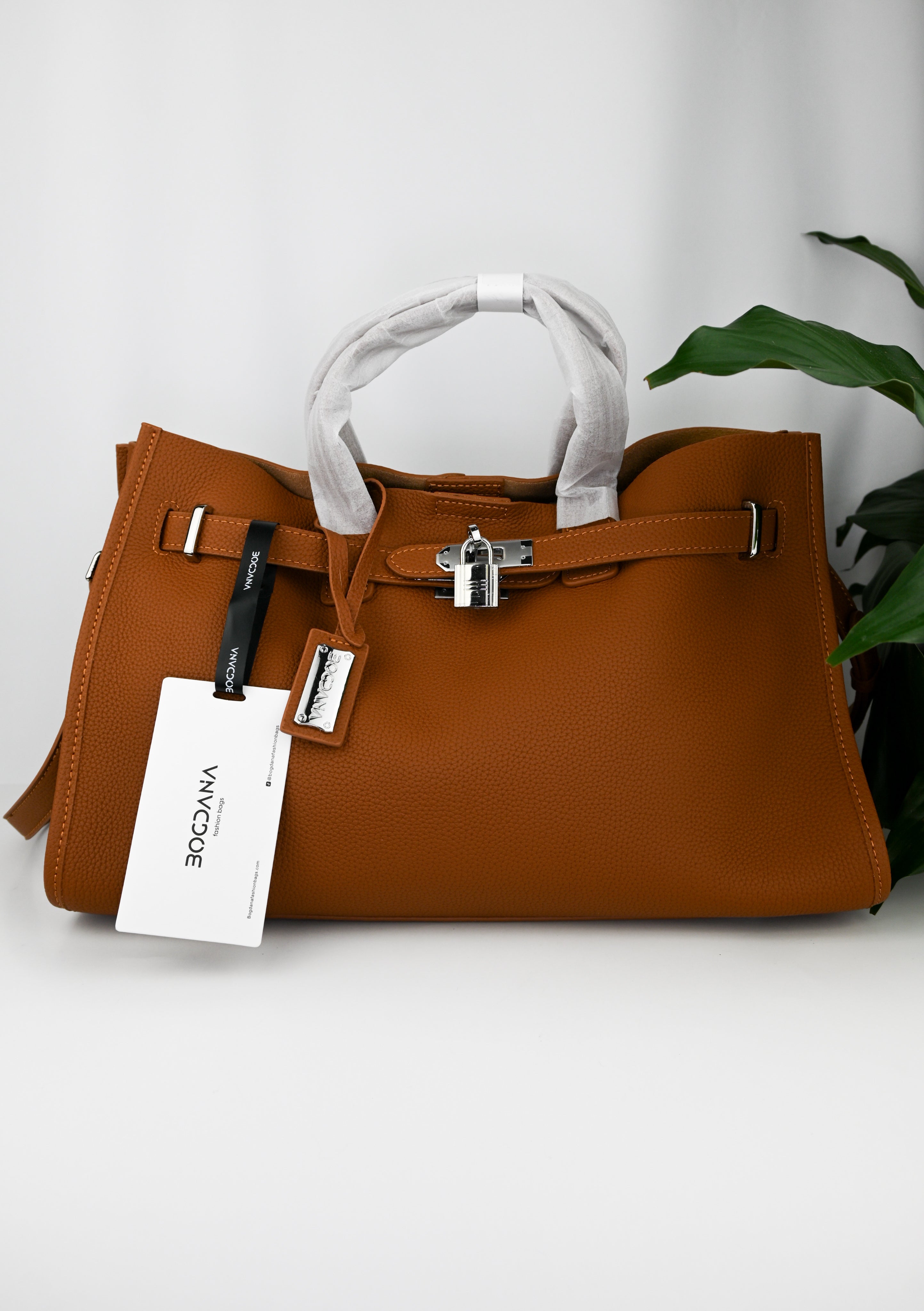 Bogdana Urban Luxe — Genuine Leather Power Tote with Silver-Tone Hardware – Women’s Shoulder Bag