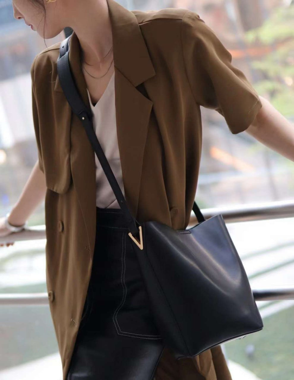 Elegant Genuine Leather Bag Set with Accessories