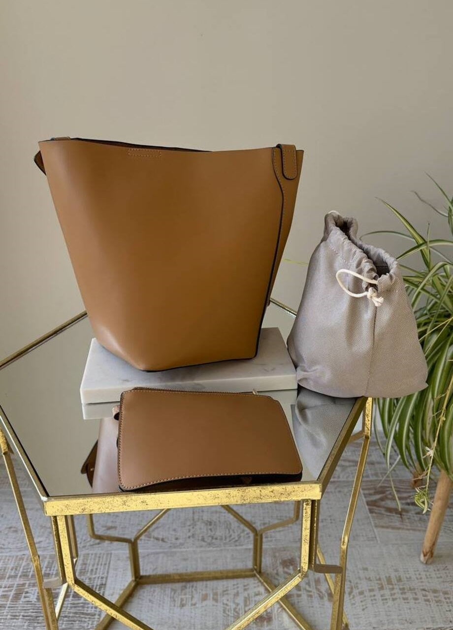 Elegant Genuine Leather Bag Set with Accessories