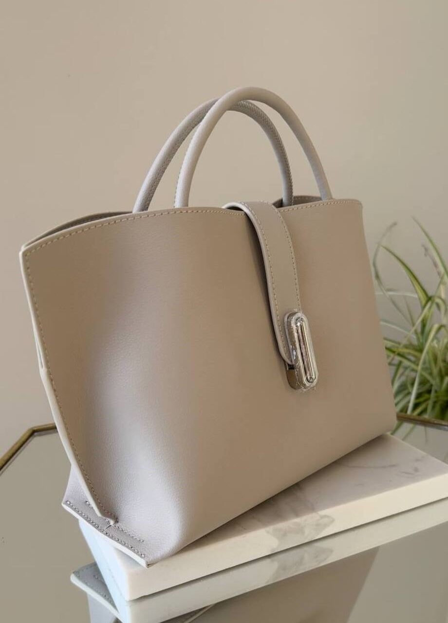 Tote Bag NATURAL LEATHER with Long Adjustable Strap