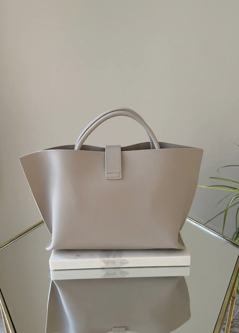 Tote Bag NATURAL LEATHER with Long Adjustable Strap