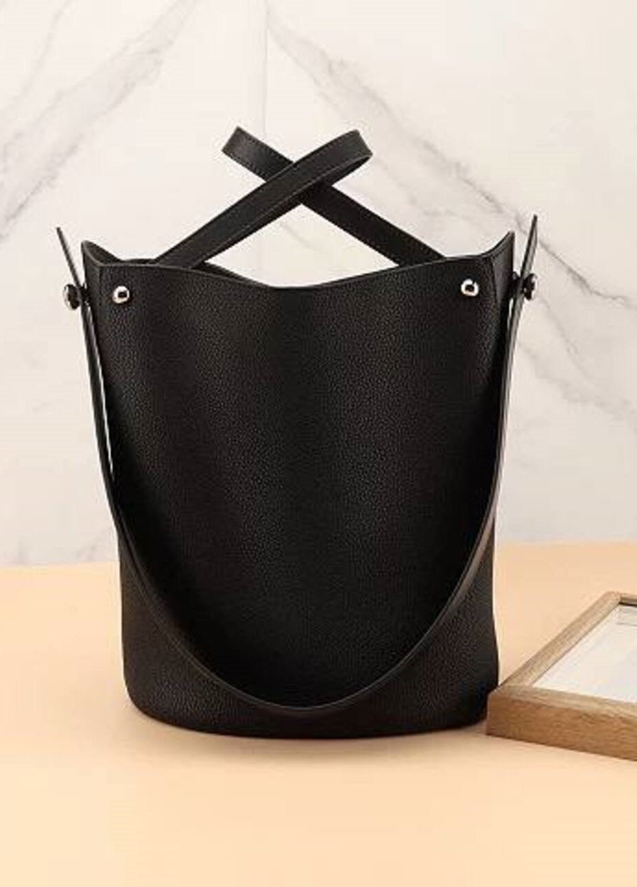 “Versatile” — leather bucket bag
