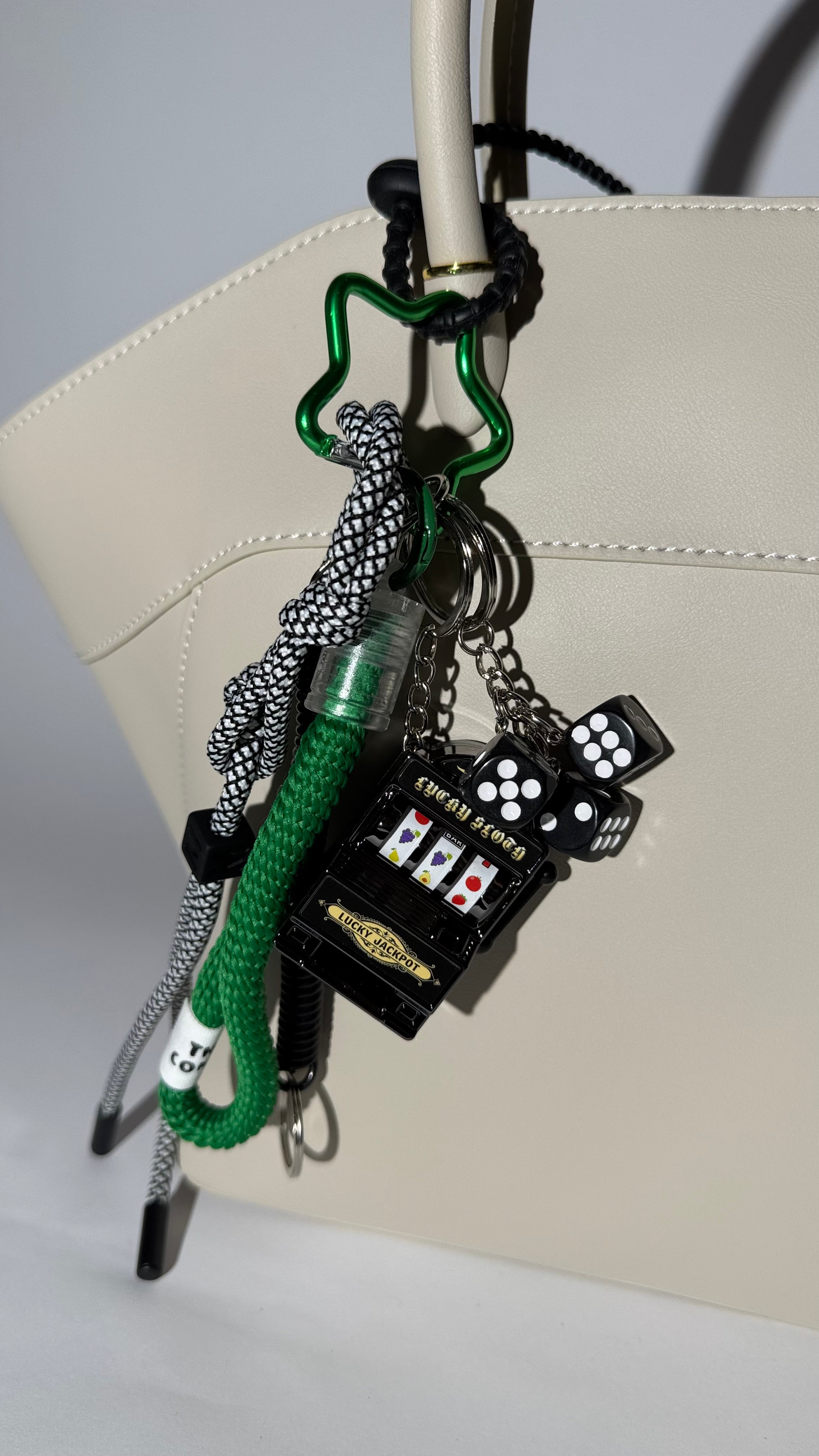 Trendy Bag Charm with Decorative Ropes – Stylish Keychain Accessory