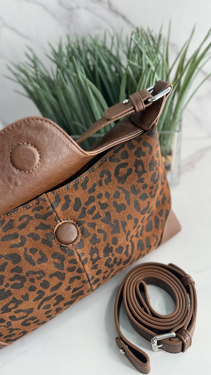 Graceful Luxe: Natural Suede and Leather Bag