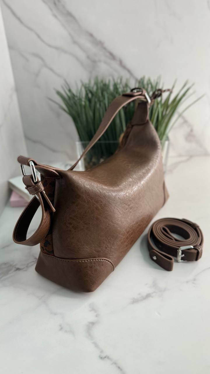 Graceful Luxe: Natural Suede and Leather Bag