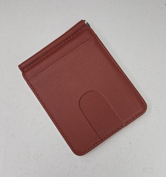 Genuine Leather Money Clip Wallet – Slim Card Holder for Men & Women