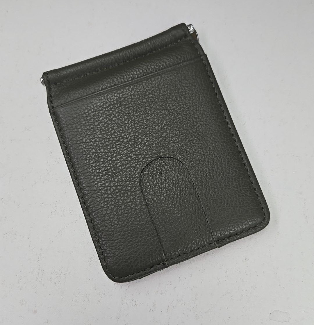 Genuine Leather Money Clip Wallet – Slim Card Holder for Men & Women