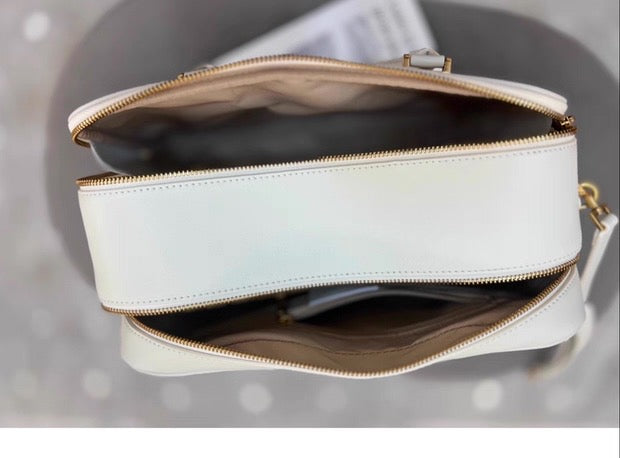 “Elegance Quilted” Genuine Leather Bag with Long Adjustable Strap