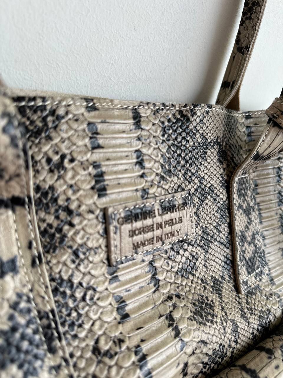 Python Artisano Genuine Leather Shopper