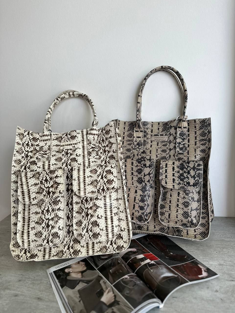 Python Artisano Genuine Leather Shopper