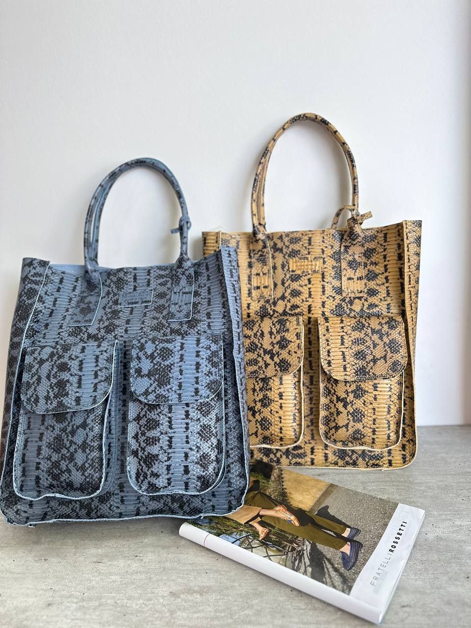Python Artisano Genuine Leather Shopper