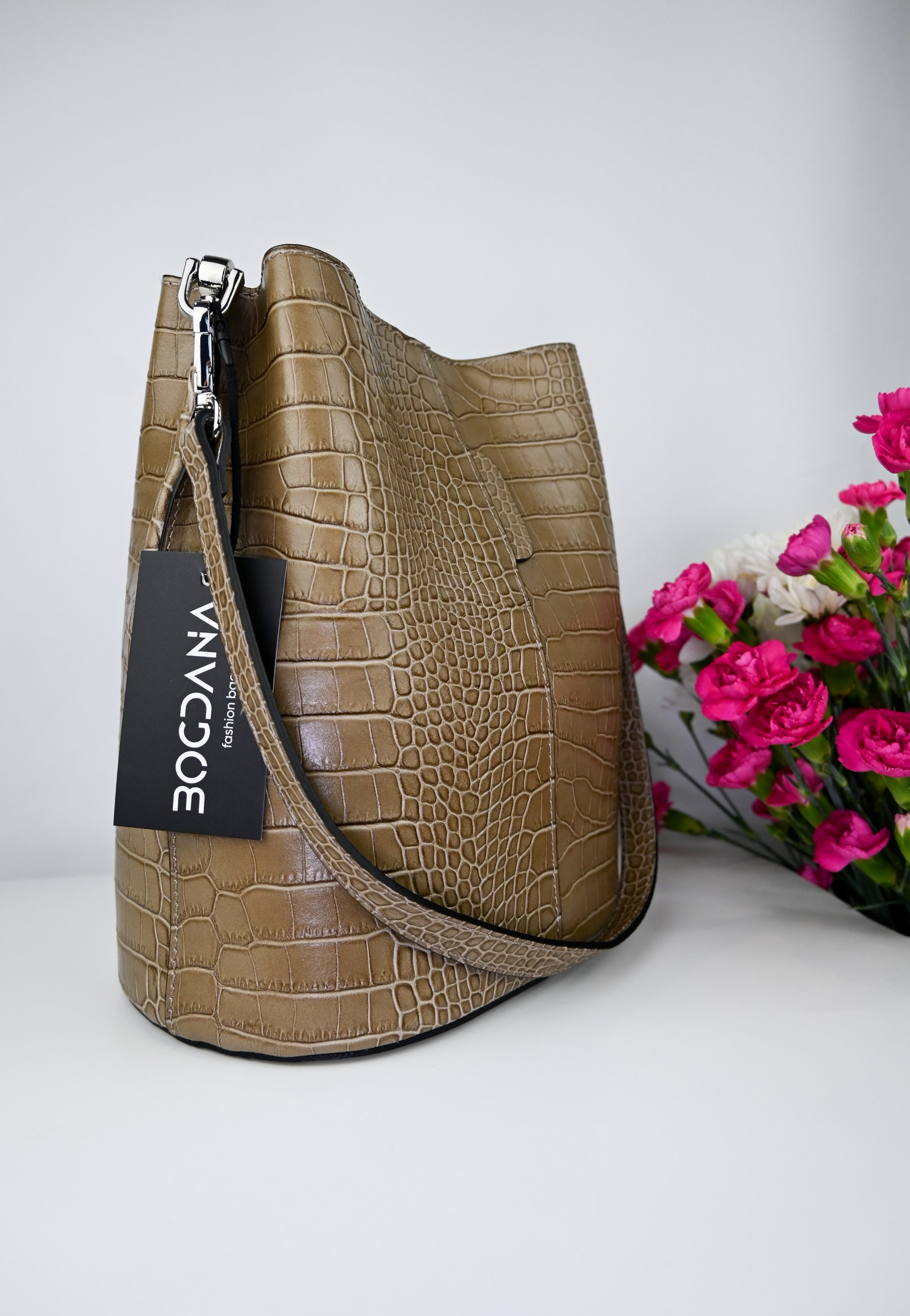 🎒 CROCO BELLA — Italian Leather Bag 🇮🇹