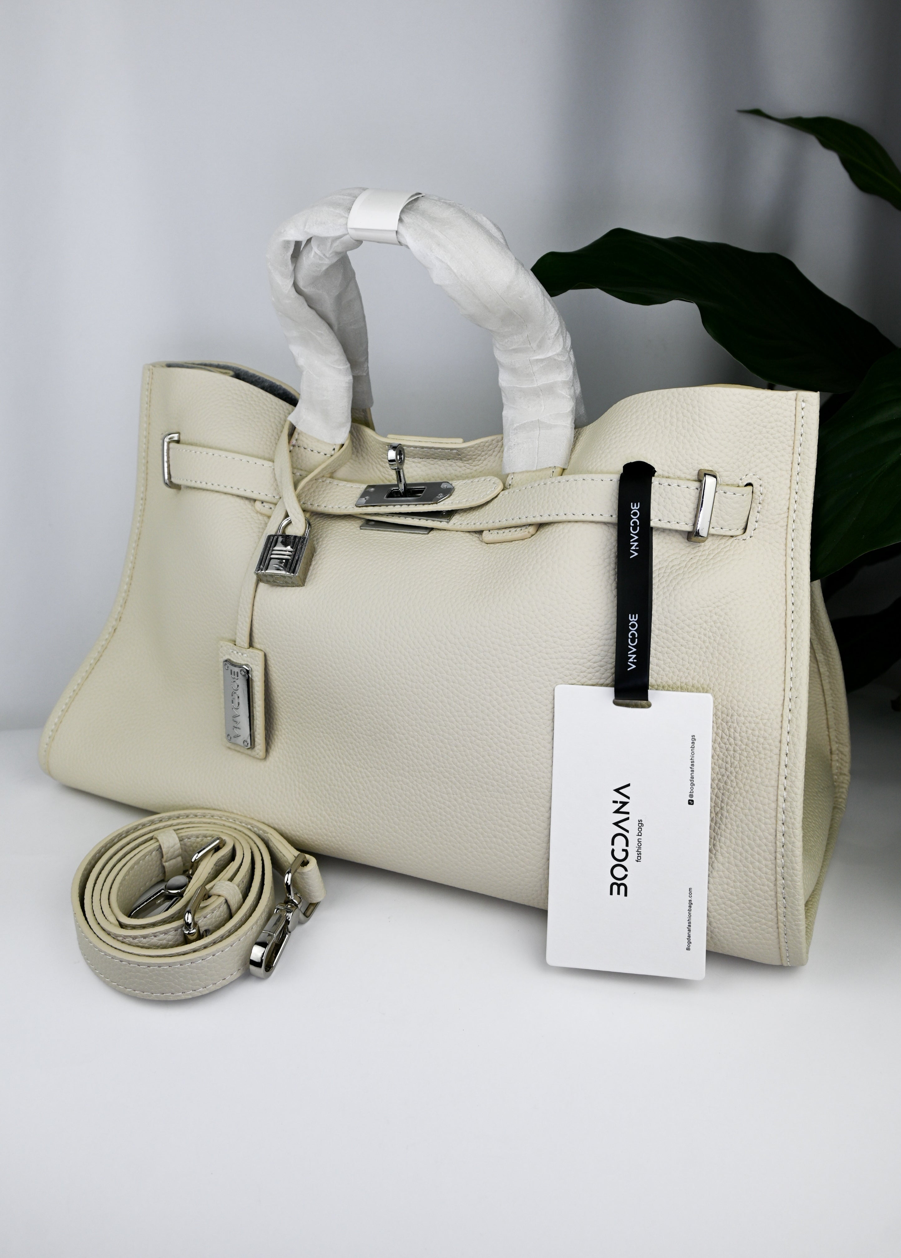 Bogdana Urban Luxe — Genuine Leather Power Tote with Silver-Tone Hardware – Women’s Shoulder Bag