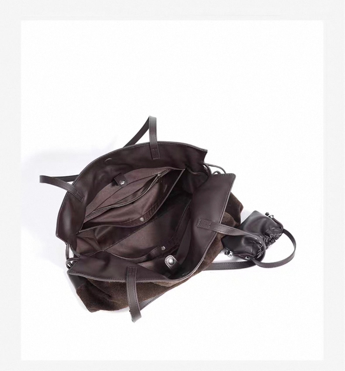 Heritage Suede — Genuine Leather & Suede Tote Bag