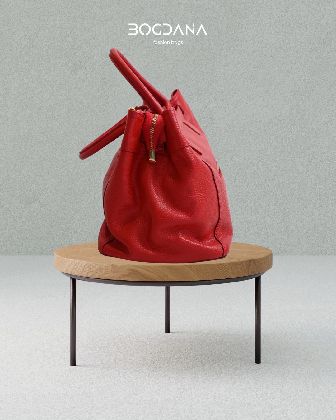 Bogdana Firenze – Genuine Leather Bag, Made in Italy 🇮🇹 (Black & Red)