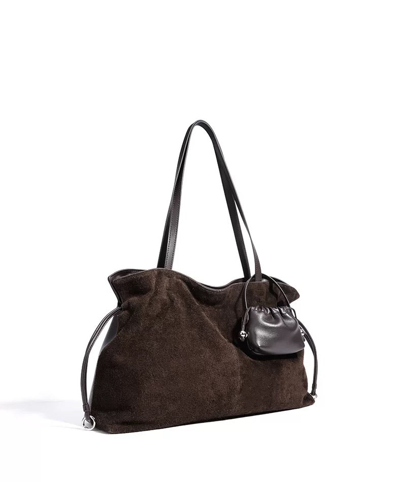 Heritage Suede — Genuine Leather & Suede Tote Bag