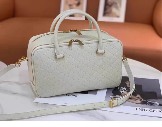 “Elegance Quilted” Genuine Leather Bag with Long Adjustable Strap