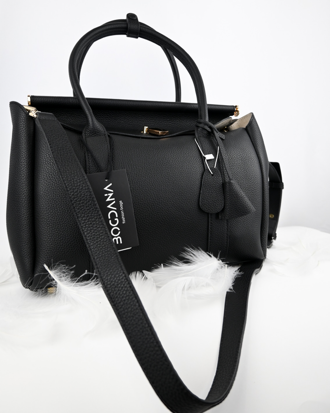 Bogdana Signature — Genuine Leather Handbag with Top Handles and Long Adjustable Strap