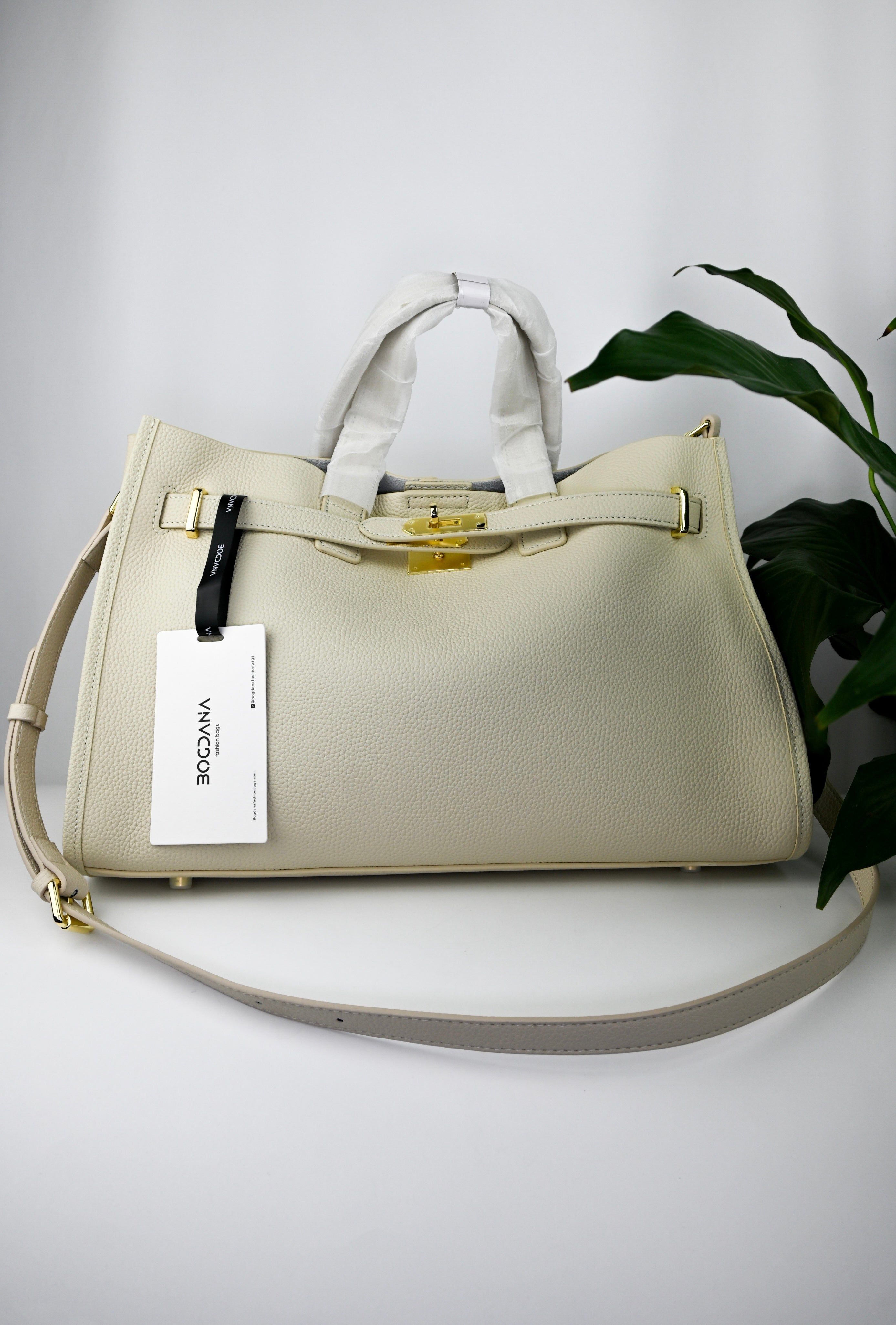 Bogdana Urban Luxe — Genuine Leather Power Tote with Silver-Tone Hardware – Women’s Shoulder Bag