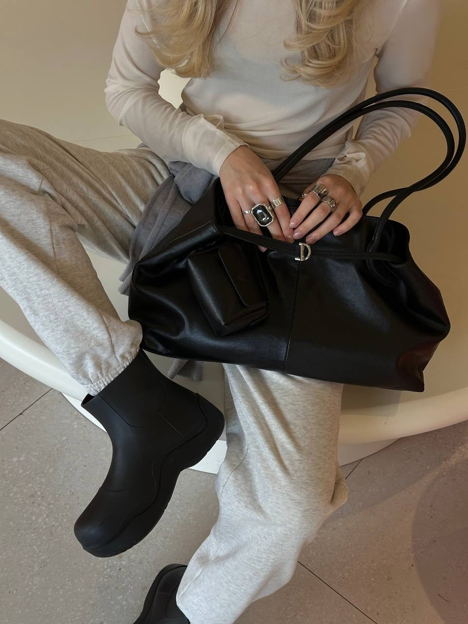 LA FORMA DUO  BOGDANA— shoulder bag made from genuine leather