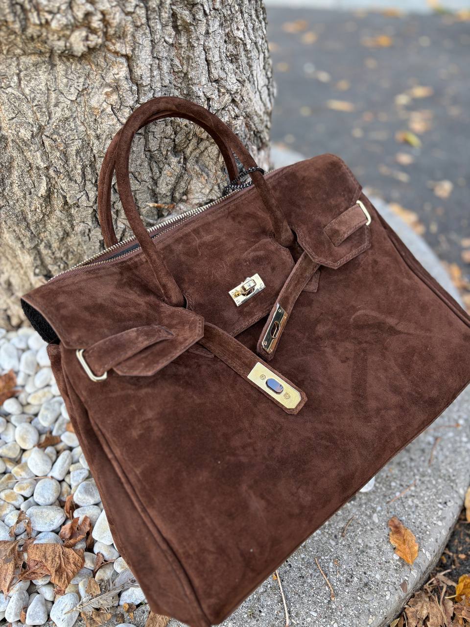 Torino Suede Top-Handle Bag — Italian Genuine Suede