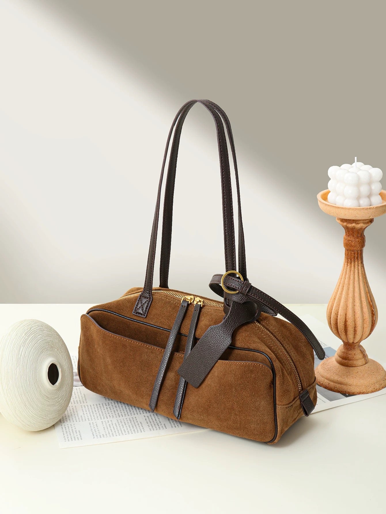 Pre-order. Siena Suede & Leather Bag