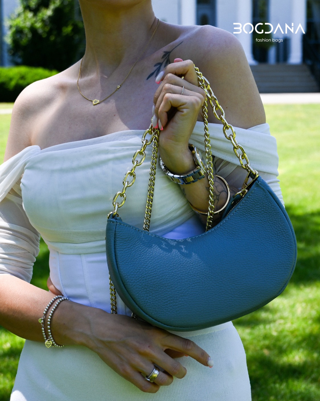 “Graceful Chain” - Genuine Leather Bag