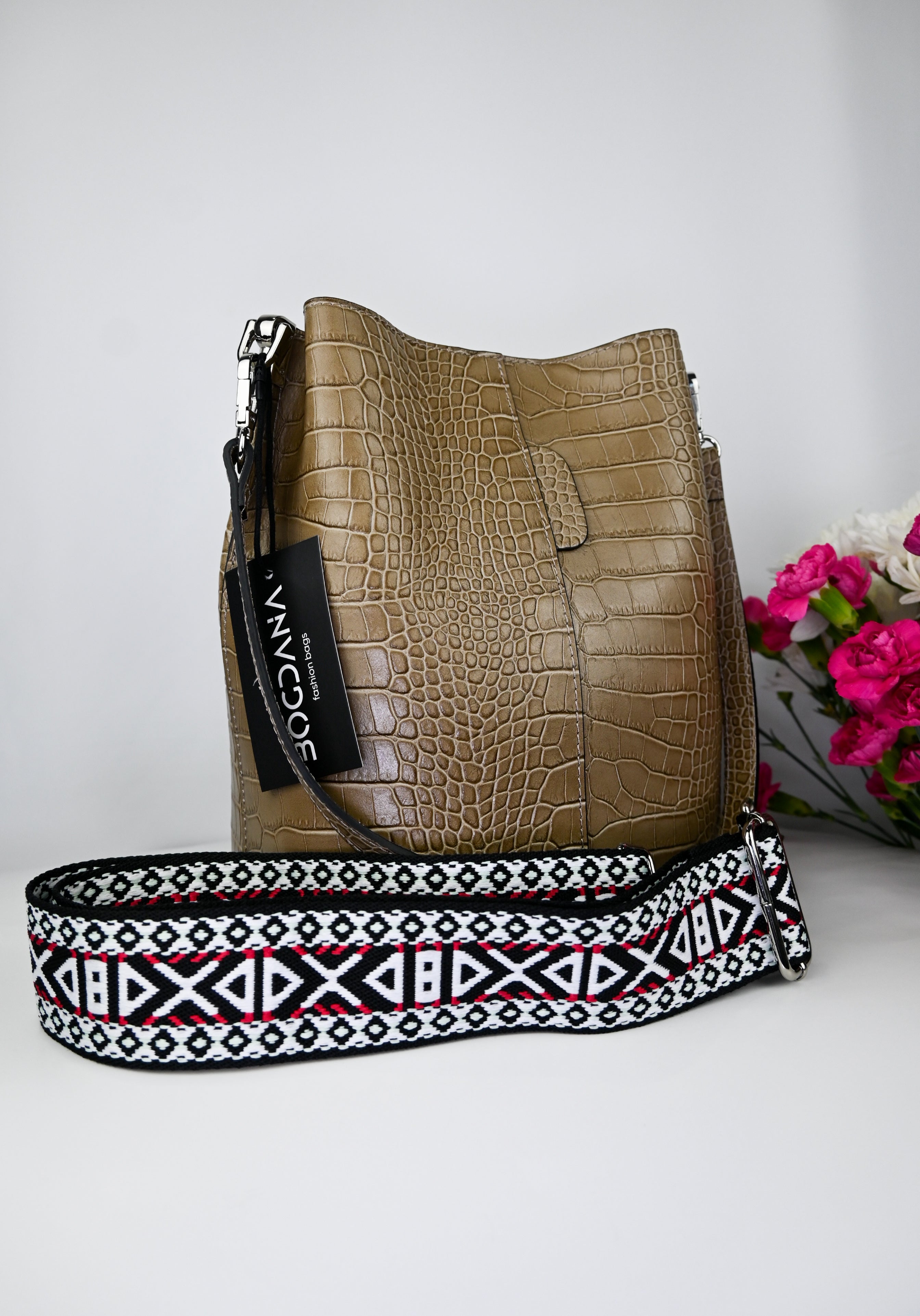 🎒 CROCO BELLA — Italian Leather Bag 🇮🇹