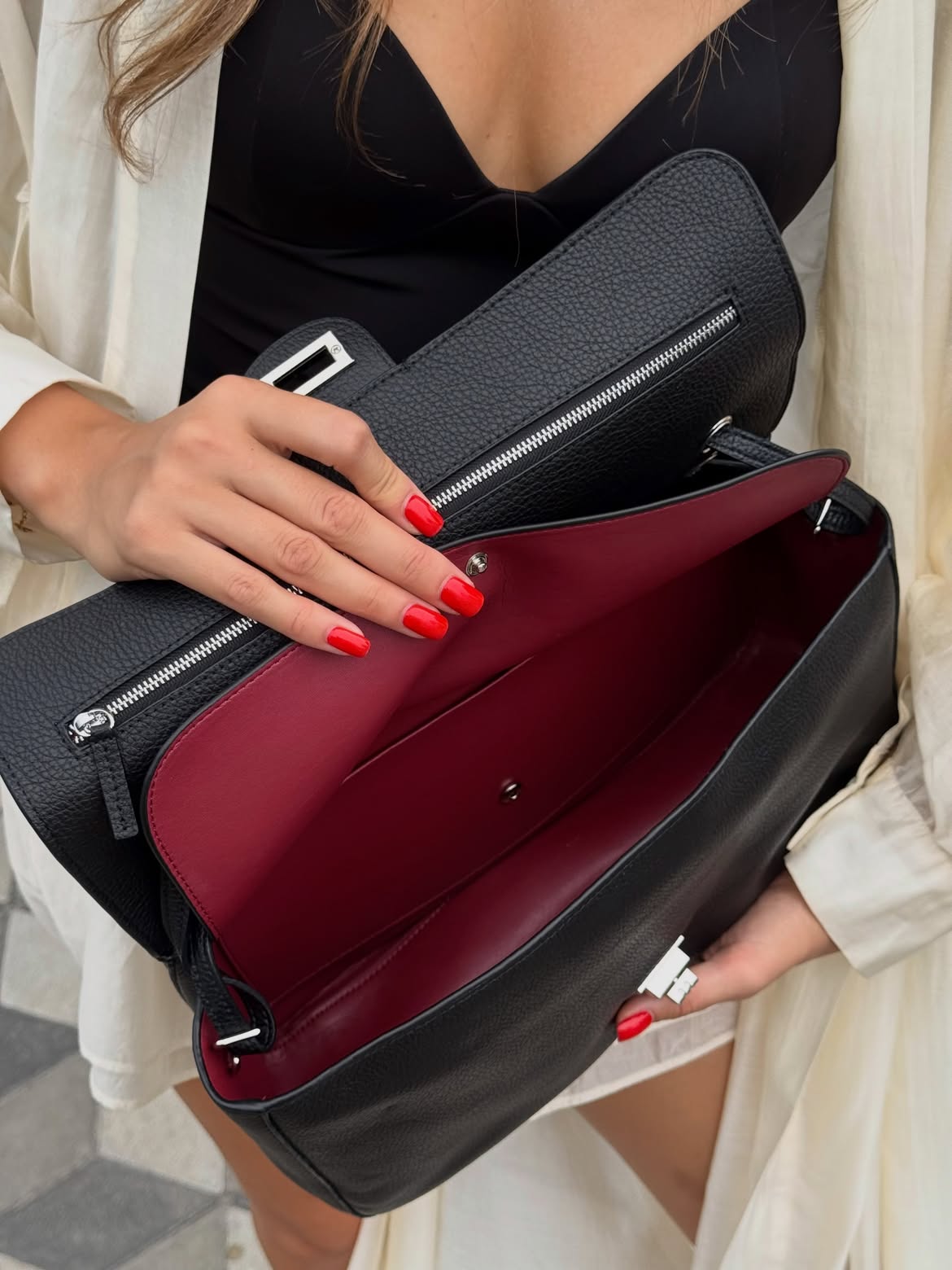 Classic Duo — Genuine Leather Shoulder Bag