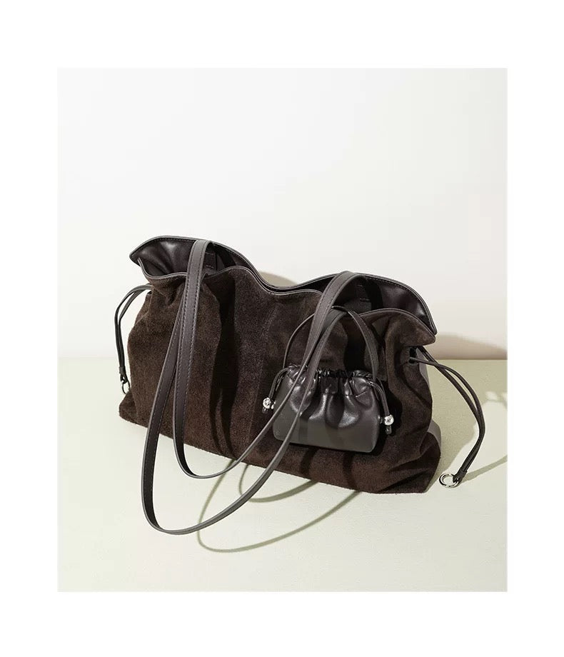 Heritage Suede — Genuine Leather & Suede Tote Bag