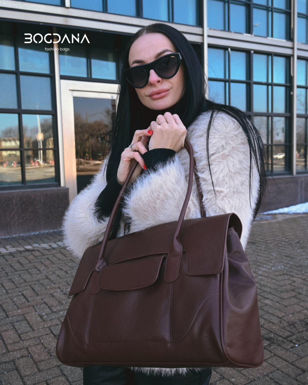 Silhouette Noir Genuine Leather Shoulder Bag